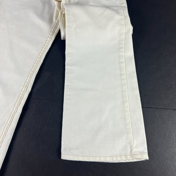 VTG 80s Levi's Girls 12 Reg 31333-3522 Slim Boot Cut Ankle Beige Polyester Pants - Picture 6 of 16